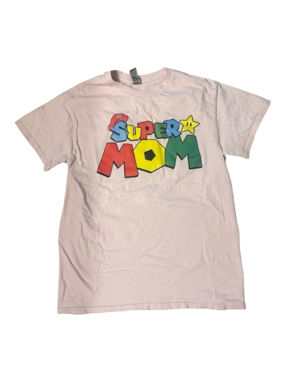 Super Mom Mario themed T-Shirt - Pink
